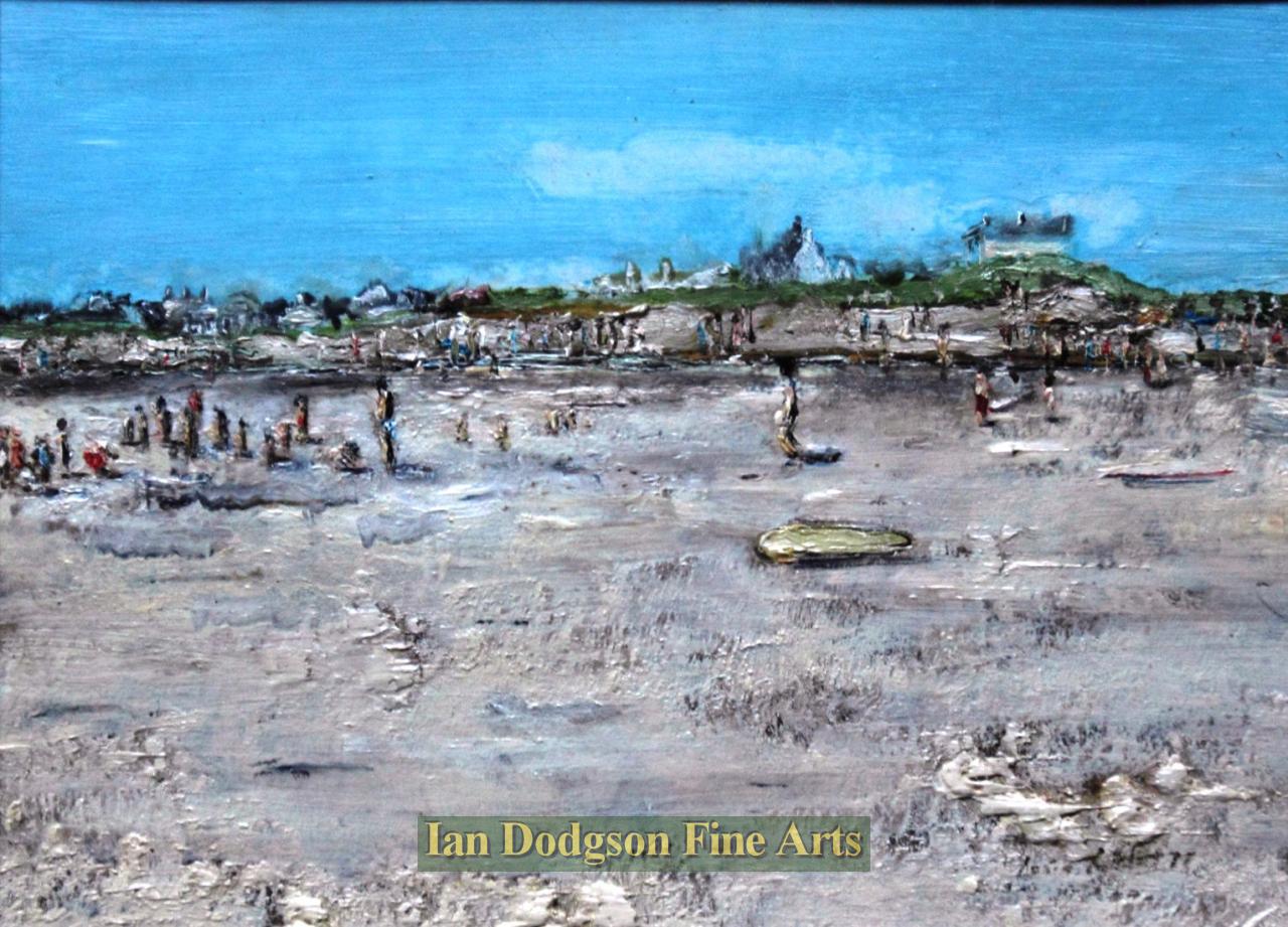 Sonia Ratcliff - Summer morning, Anglesey beach scene Oil on board (1977)
