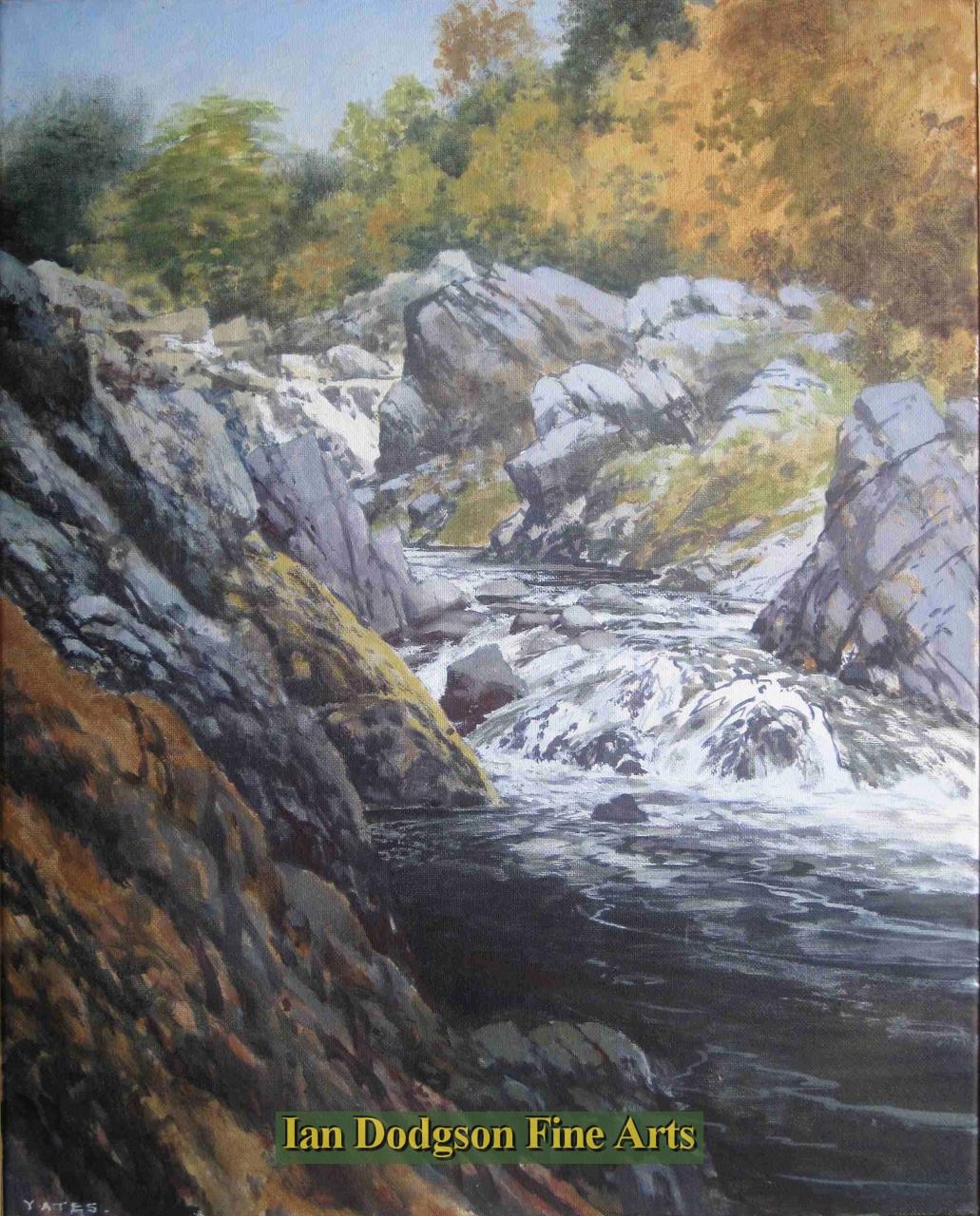Jeremy Yates - Rocks and Water (Afon Machno) Acrylic on canvas (2010s)