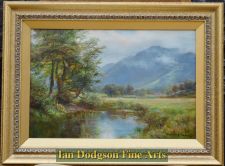 'William Lakin Turner - A Meadow Pool, Grange, Borrowdale